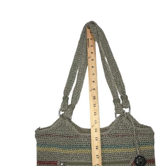 THE SAK Belle Crochet Voyager Colorful  Striped Boho Shoulder Beach Tote Bag - Picture 5 of 16